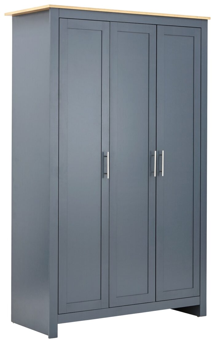GFW Lancaster 4 Piece Bedroom Bundle Mega Deal Wardrobe, Drawers & 2 bedsides in Slate Blue-18217