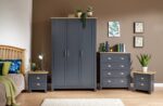 GFW Lancaster 4 Piece Bedroom Bundle Mega Deal Wardrobe, Drawers & 2 bedsides in Slate Blue-18220