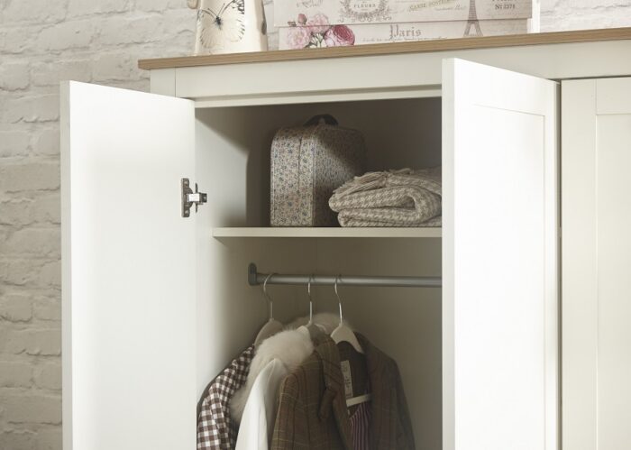 GFW Lancaster 4 Piece Bedroom Bundle Mega Deal Wardrobe, Drawers & 2 bedsides in Ivory Cream-18243