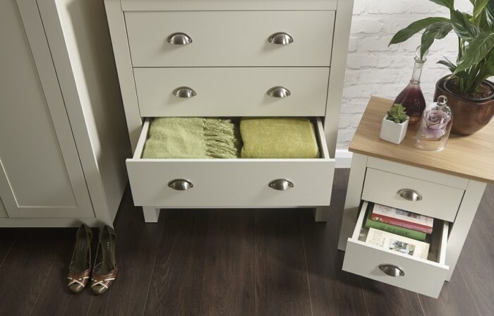GFW Lancaster 4 Piece Bedroom Bundle Mega Deal Wardrobe, Drawers & 2 bedsides in Ivory Cream-18238