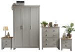 GFW Lancaster 4 Piece Bedroom Bundle Mega Deal Wardrobe, Drawers & 2 bedsides in Light Grey-0
