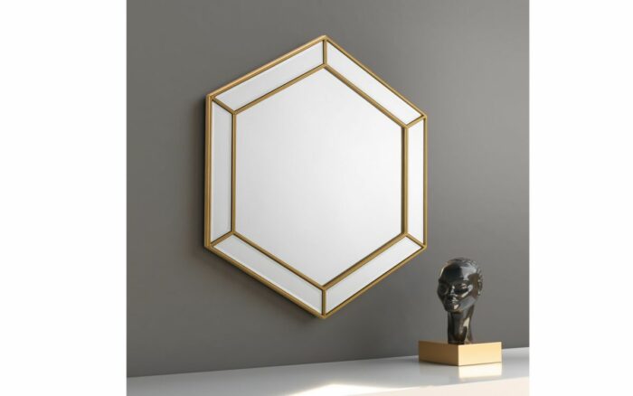 julian bowen Melody Hexagonal Mirror gold -17668