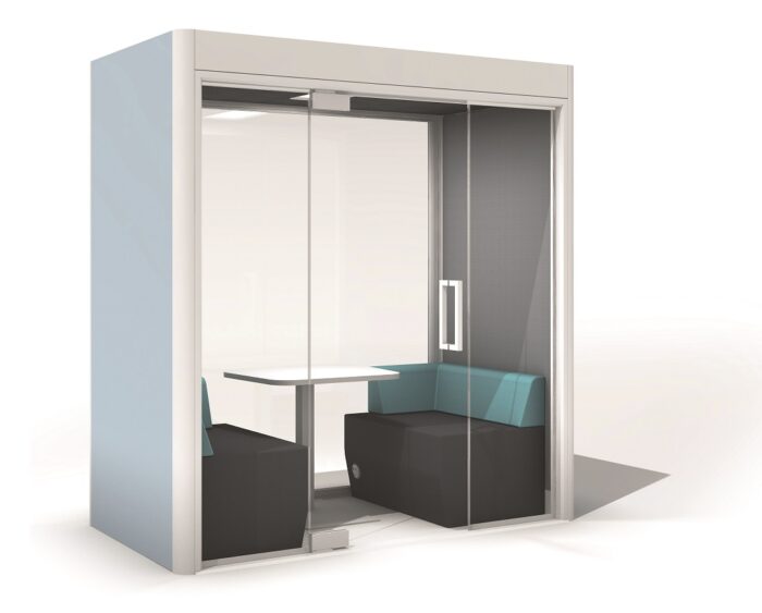 Frem Oasis Linear Team 6 person Private meeting Booth with Optional Extras-18333