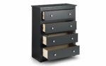 julian bowen Radley 4 Drawer Chest - Anthracite-17366