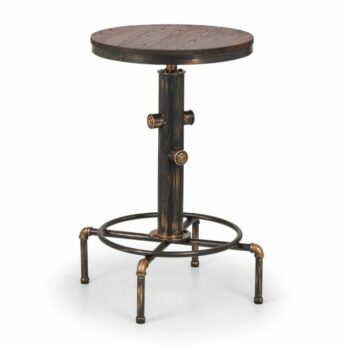 julian bowen Rockport Pipework Bar Table rustic elm-0