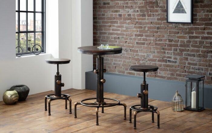 julian bowen Rockport Pipework Barstool rustic elm-17591