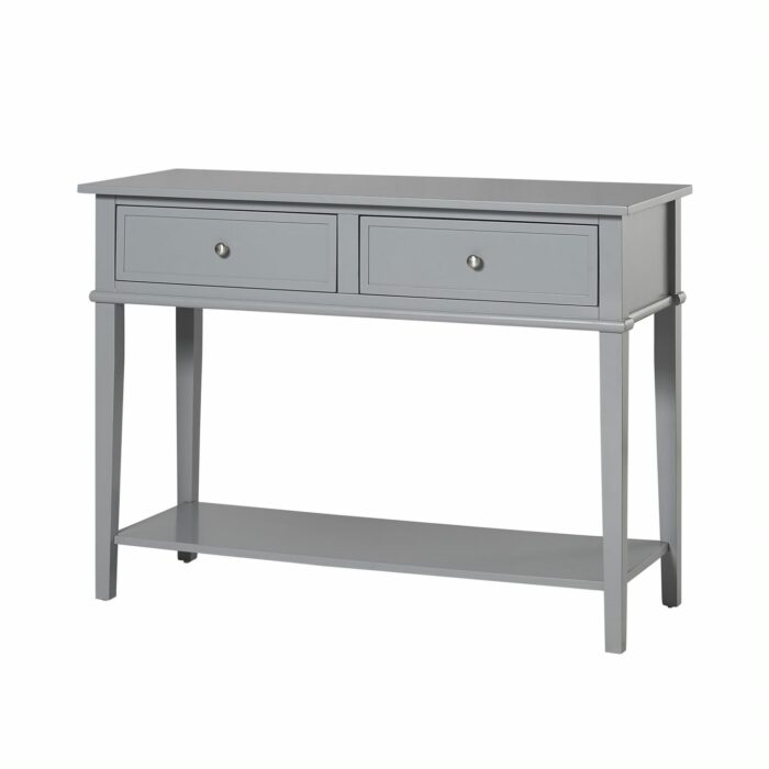 Dorel Franklin 2 Drawer Console Table Grey, Black or White Wood-16948