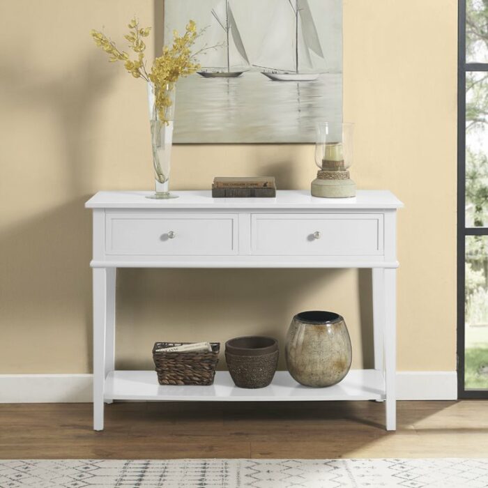 Dorel Franklin 2 Drawer Console Table Grey, Black or White Wood-16944