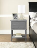 Dorel Franklin 2 Drawer Accent Side Table Black White Grey Painted Wood-16969
