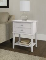 Dorel Franklin 2 Drawer Accent Side Table Black White Grey Painted Wood-16965