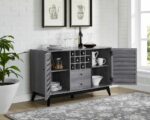 Dorel Vaughn Wine Bar Storage Sideboard Cabinet in Grey Oak-17272