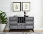 Dorel Vaughn Wine Bar Storage Sideboard Cabinet in Grey Oak-17270