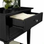 Dorel Franklin 2 Drawer Accent Side Table Black White Grey Painted Wood-16961