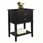 Dorel Franklin 2 Drawer Accent Side Table Black White Grey Painted Wood-0