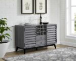 Dorel Vaughn Wine Bar Storage Sideboard Cabinet in Grey Oak-17271