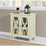 Dorel Ellington 2 Door Storage Cupboard Black Grey or Ivory Wood-17007
