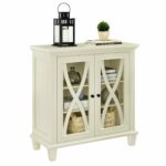 Dorel Ellington 2 Door Storage Cupboard Black Grey or Ivory Wood-0