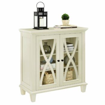 Dorel Ellington 2 Door Storage Cupboard Black Grey or Ivory Wood-0