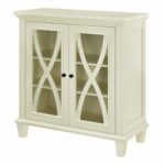 Dorel Ellington 2 Door Storage Cupboard Black Grey or Ivory Wood-17014