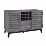 Dorel Vaughn Wine Bar Storage Sideboard Cabinet in Grey Oak-0