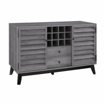 Dorel Vaughn Wine Bar Storage Sideboard Cabinet in Grey Oak-0