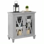 Dorel Ellington 2 Door Storage Cupboard Black Grey or Ivory Wood-17009