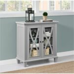 Dorel Ellington 2 Door Storage Cupboard Black Grey or Ivory Wood-17011