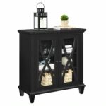 Dorel Ellington 2 Door Storage Cupboard Black Grey or Ivory Wood-17004