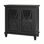 Dorel Ellington 2 Door Storage Cupboard Black Grey or Ivory Wood-17010
