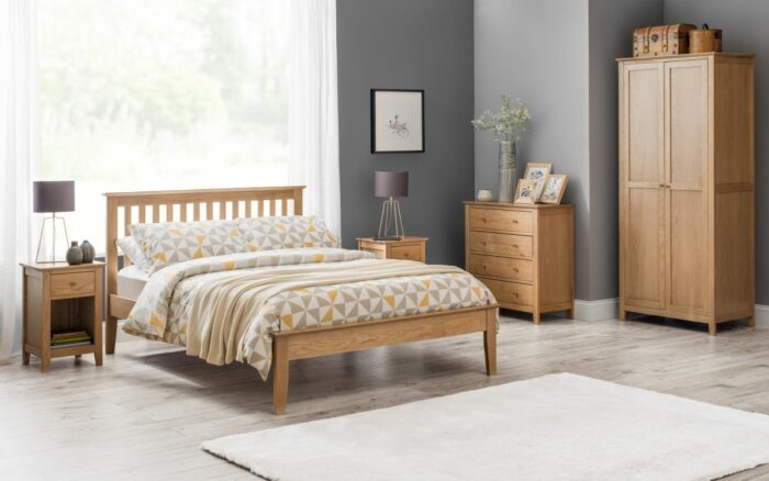 Julian Bowen Salerno wooden Shaker Bed - Solid Oak-18447