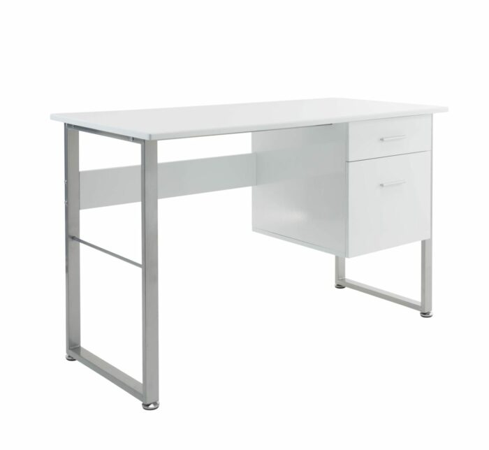 Alphason Cabrini Home Office White Pedestal Desk-18454