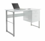 Alphason Cabrini Home Office White Pedestal Desk-0