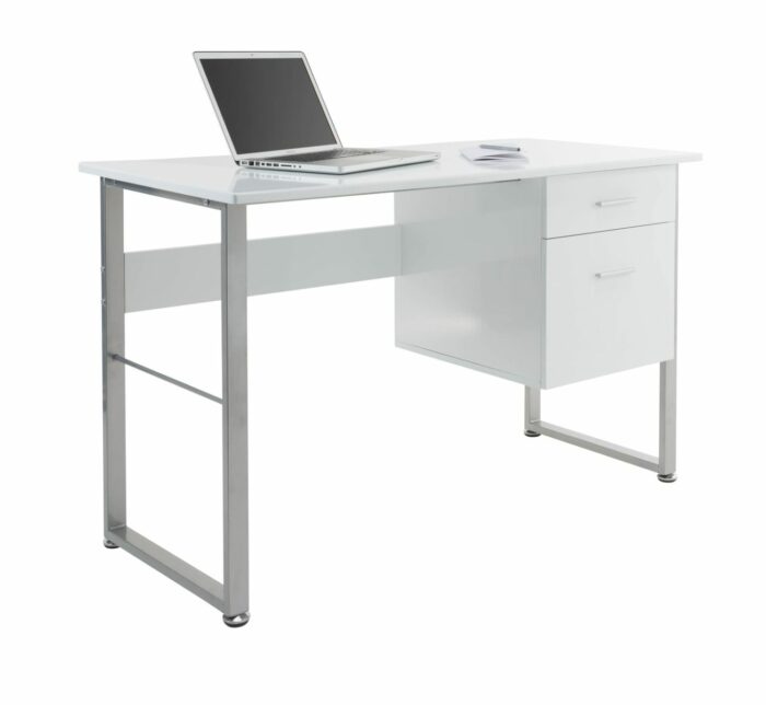 Alphason Cabrini Home Office White Pedestal Desk-0
