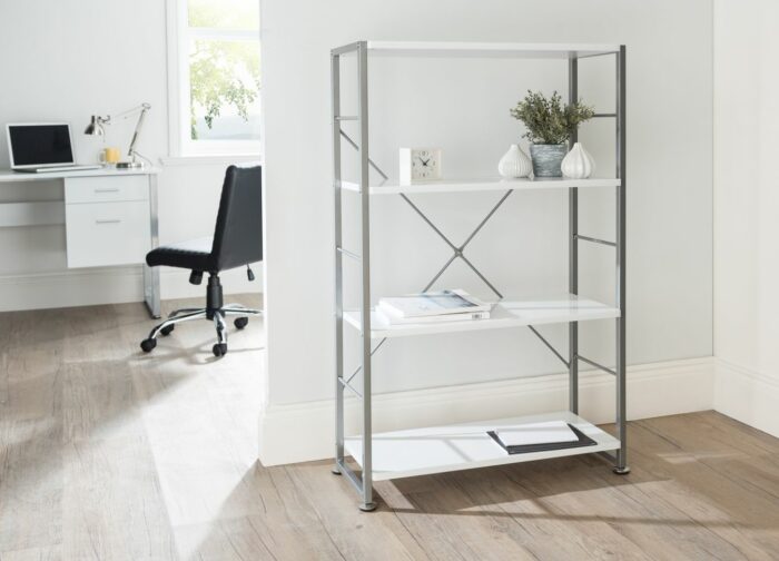 Alphason Cabrini Home Office White Tall Bookcase-18461