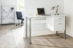 Alphason Cabrini Home Office White Pedestal Desk-18455