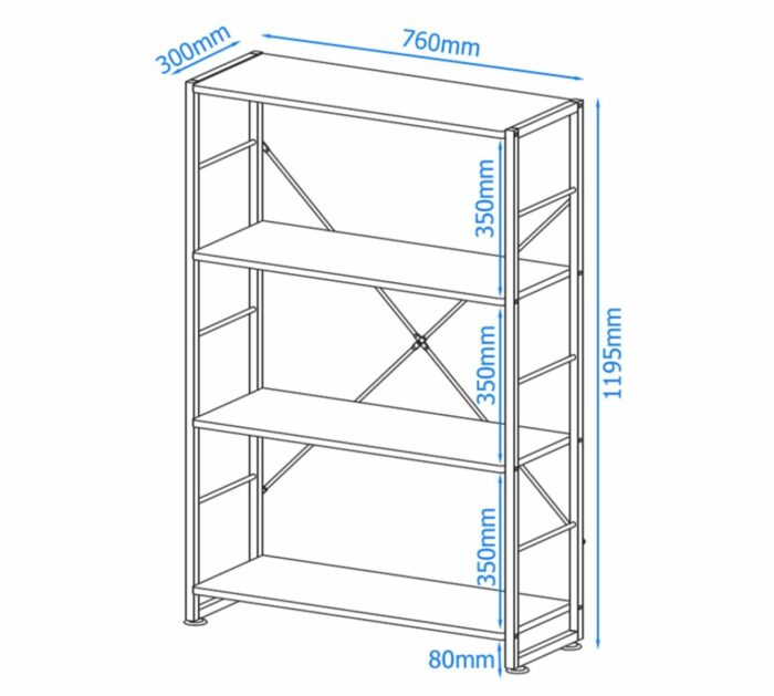 Alphason Cabrini Home Office White Tall Bookcase-18463