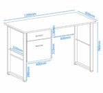 Alphason Cabrini Home Office White Pedestal Desk-18452