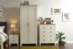 GFW Lancaster 3 Piece Bedroom Bundle Mega Deal Wardrobe, Drawers & 1 bedside in Cream-18574