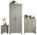 GFW Lancaster 3 Piece Bedroom Bundle Mega Deal Wardrobe, Drawers & 1 bedside in Light Grey-0