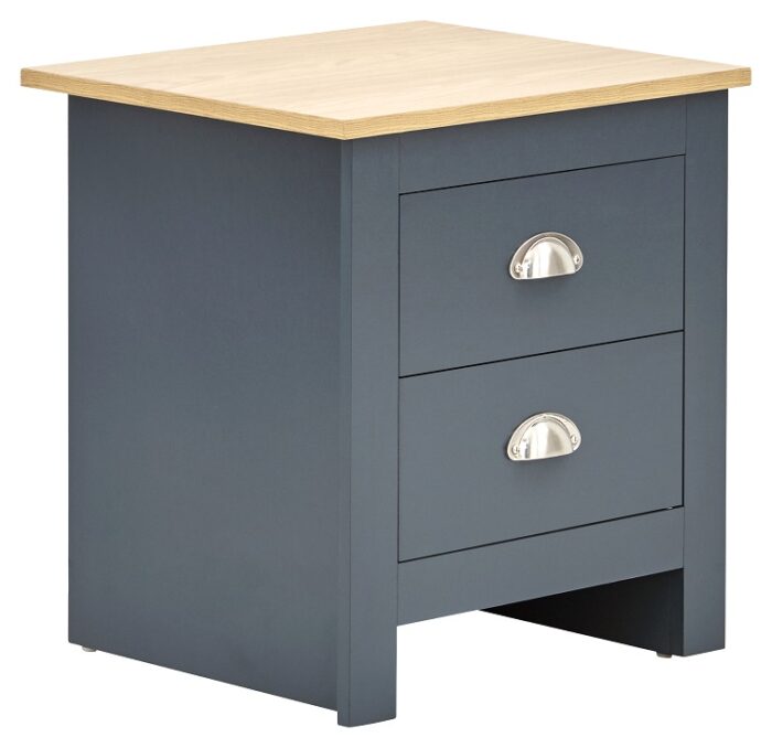 GFW Lancaster 3 Piece Bedroom Bundle Mega Deal Wardrobe, Drawers & 1 bedside in Slate Blue-18542