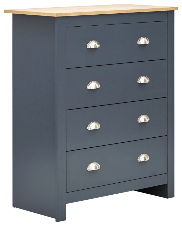 GFW Lancaster 3 Piece Bedroom Bundle Mega Deal Wardrobe, Drawers & 1 bedside in Slate Blue-18533