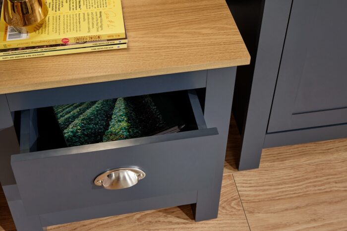 GFW Lancaster 3 Piece Bedroom Bundle Mega Deal Wardrobe, Drawers & 1 bedside in Slate Blue-18543