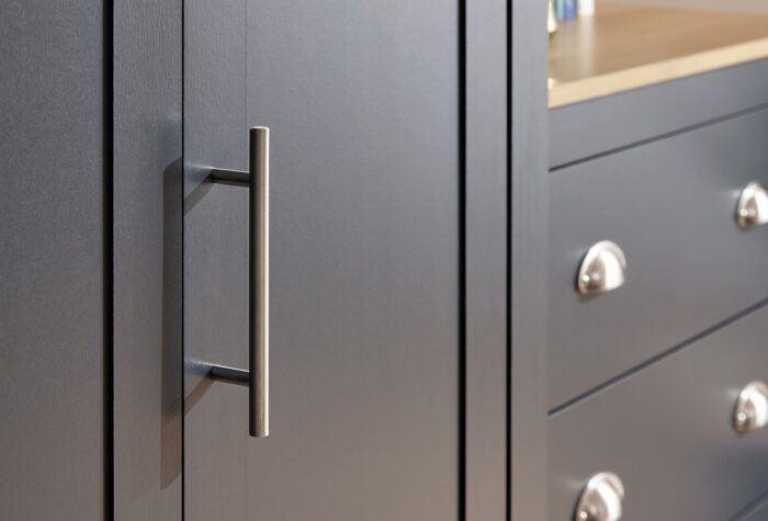 GFW Lancaster 3 Piece Bedroom Bundle Mega Deal Wardrobe, Drawers & 1 bedside in Slate Blue-18538