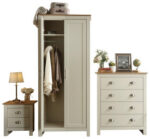 GFW Lancaster 3 Piece Bedroom Bundle Mega Deal Wardrobe, Drawers & 1 bedside in Cream-18577