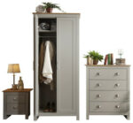GFW Lancaster 3 Piece Bedroom Bundle Mega Deal Wardrobe, Drawers & 1 bedside in Light Grey-18557
