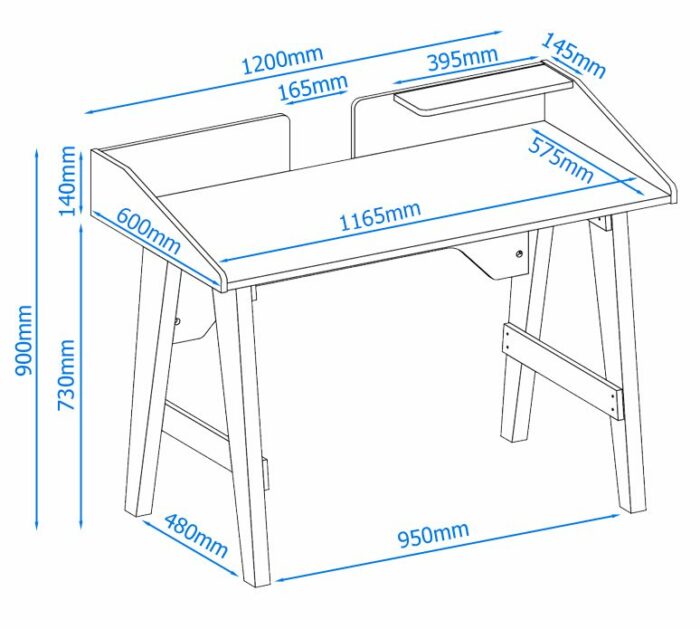 Alphason Truro Grey Marble Effect Writing Desk-18582