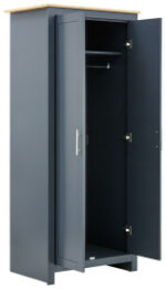 GFW Lancaster 3 Piece Bedroom Bundle Mega Deal Wardrobe, Drawers & 1 bedside in Slate Blue-18544
