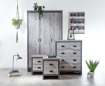 GFW Boston Industrial Style 4 Piece Bedroom Set in Grey-18721