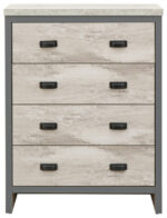 GFW Boston Industrial Style 4 Piece Bedroom Set in Grey-18720