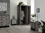 GFW Boston Industrial Style 4 Piece Bedroom Set in Grey-18716